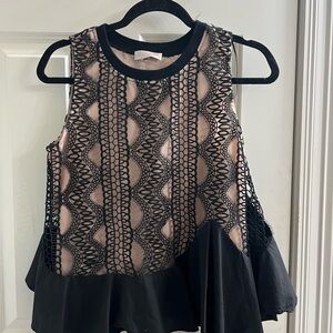 JJs House Black and Cream Lace Blouse